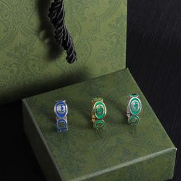 Designer G Ring Gold and Silver with Colored Ring 18K Gold plaqué argent plaqué LAMES ET MEN ANNEL ANNNUITRE ANNIVERSAIR