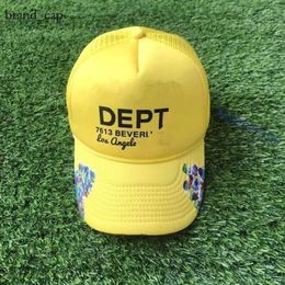 Diseñador Galario Dept Hat Bend Wave Caps Hip Hop Fashion Mods Men Luxury Carta de lujo Mesh Femelle Cross Punk Baseball GalleryDept Cap 234B