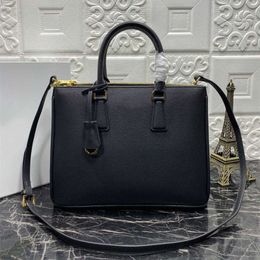 Designer Galleria Saffiano Lederen Schoudertas Dames Luxe Mode Handtas Zwarte Tassen h8Pw #