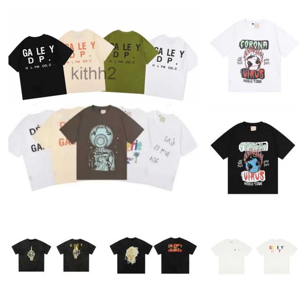 Galeries de créateurs T-shirts Casual Homme Femmes T-shirts Peints à la main Encre Splash Graffiti Lettres Lâche Coton Polo Col Rond Vêtements D0V5 R3HO GB AHSO