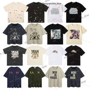 Designer Galleriesys Mens T-shirt Depts Womens Tshirts Graphic Tee Peeted Ins Splash Letter Round Coule T-shirts 688 WL2V