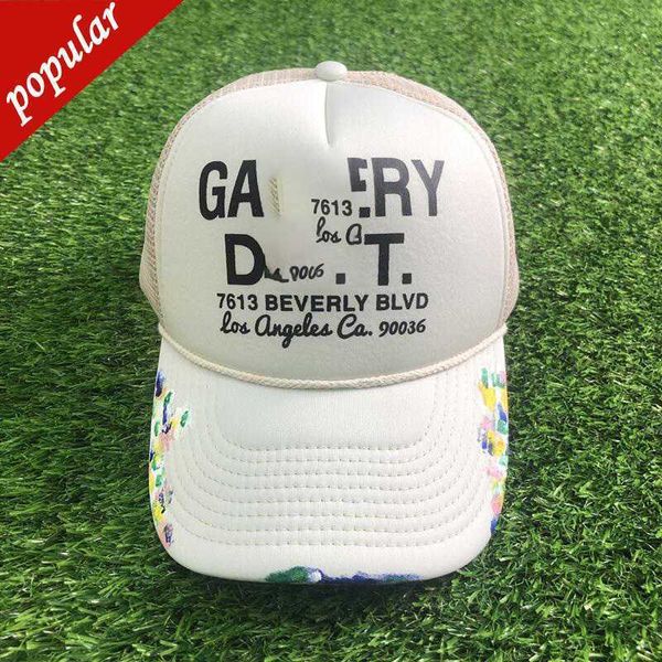 Designer Galleres Caps Ball Capsamerican Dept Letter Lanvins Hat GP Graffiti Mesh Truck Driver High Profile Baseball Cap Blue Fashion White G1