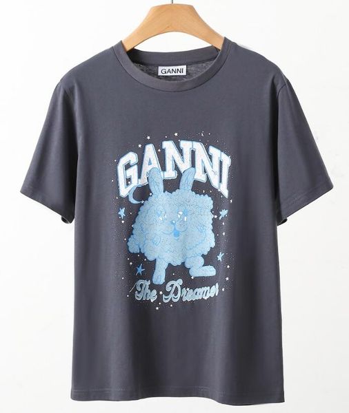 Designer Gannisgt Chemise D'été Drôle Lapin Imprimé Gannis Femmes T-shirt Tee Hommes Haute Qualité En Gros Luli
