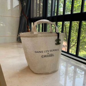 Designer tuinbeplanting herdenkingsmunt beige canvas tas logo hanger waterdichte strandtas letter bedrukte draagtas opbergtas voor thuis boodschappentas