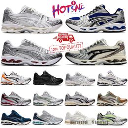 Designer Gel Kayano14 Y2K Baskets de course Hommes Femmes Vintage Entraîneurs décontractés Cuir Noir Vert Obsidienne Gris Crème Blanc Argent Faible Athlétique Chaussures de sport de plein air