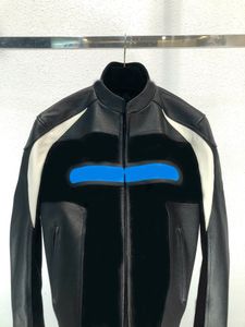 Designer vestes en cuir véritable printemps et automne veste en cuir hommes manteau col rond fermeture éclair noir moto motard moto