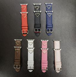 Diseñador Banda de reloj de cuero genuino para bandas de correa de Apple Watch Strap Strap Pra Iwatches Straps 38/40/41/42/44/45/49 mm