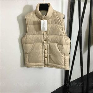 Ontwerper Gilet Dames Vest Women Jacket Borst Borduured Standing Neck Dubbele zakken Warme mouwloze Veste Fashion Jackets Ontwerpers Vesten