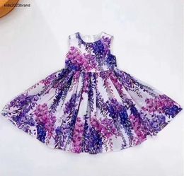 Diseñador de niña Estilo de vestido estampado de manga corta estilo europeo y americano camisa de moda falda ropa para niños ropa para niños