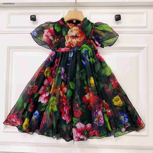 Robe d'été pour filles de styliste, vêtements pour bébés, en mousseline de soie, imprimé floral, mode Tutu de fête pour enfants