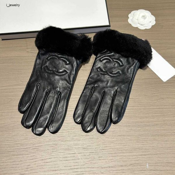 designer meisje Vijf Vingers Handschoenen geitenleer Handschoenen voor dames Fluwelen voering Warme Wanten Wintercadeau Inclusief merkdoos