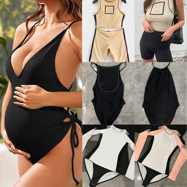 Conjunto de bikini con letras para niñas, traje de baño de lujo, traje de baño informal de cintura alta, traje de baño de una pieza con diamantes, Monokini de maternidad, Push Up, tangas, traje de baño de playa