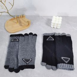 Gant de créateur hiver mode coton cinq doigts gants pour femmes accessoires élégants chaud hommes laine mitaine automne plein air voyage sports -3