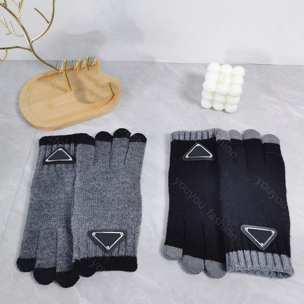 Guante de diseñador Moda de invierno Algodón Cinco dedos Guantes para mujeres Accesorios elegantes Cálido para hombre Manopla de lana Otoño Viajes al aire libre Deportes -3