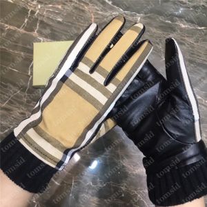 Designer Handschoenen Voor Vrouwen Klassieke Geruite Heren Luxe Handschoenen Winter Warme Vingermouwen Verwarmde Handen Mode Echte Lederen Handschoen GEEN DOOS M-5