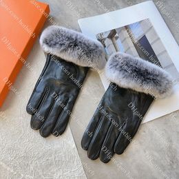 Gants de créateur pour femmes, gants chauds d'hiver pour cyclisme en plein air, en cuir de haute qualité, doux et polyvalent, cadeau de noël
