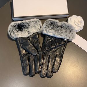 Designer gants en cuir ch gant dames moutons lapin fur mitten pour femmes répliques officielles de qualité européenne t0p cadeau parfait ww