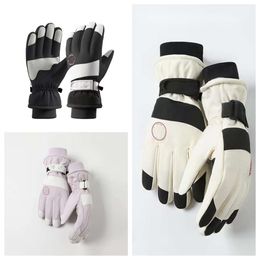 Guantes de diseño Guantes de pantalla táctil cálidos para exteriores, engrosamiento de invierno para hombres y mujeres y guantes de lana a prueba de viento, impermeables, antideslizantes y para conducir en frío, regalo