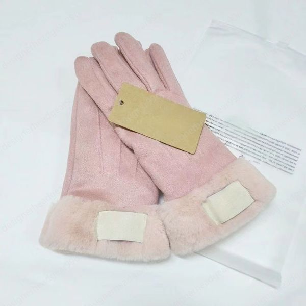 Guantes de diseñador Guantes de cinco dedos de invierno para hombres, mujeres, parejas, estudiantes, mantienen abrigados, manoplas con dedos completos, piel suave, cálido integrado, además de gamuza de terciopelo, antideslizante