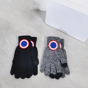 Gants de créateur femmes chaud hiver mouton luxe cinq doigts gants hommes noir gris couleur gant