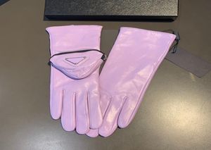 Gants de créateur femmes hiver mitaines en cuir chaud avec poche mode luxe handschuhe femme gant cinq doigts mitaines en cachemire to9377998