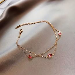 Designer gouden enkelbanden rode lippen sieraden nieuw ontwerp met een perfect cadeau voor temperament en dubbellaagse stijlbewuste vrouwen