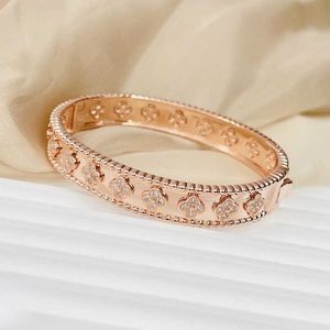 designer gouden armband klavertje vier armband luxe sieraden voor vrouwen rosé goud zilver caleidoscoop stijl tennisarmbanden klaver sieraden voor kerstcadeau