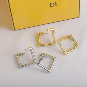 Gold Diamonds oorbellen Stud voor vrouwen Designer Silver Earry Sieraden Fashion onregelmatige oorstuds Woman Hoop Oordings Letters F Earring 925 Silver 2305101D