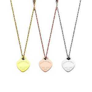 Collar de corazón de oro de diseñador Collar con colgante de joyería Oro rosa Día de San Valentín