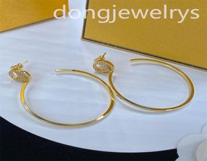 Designer Gold Hoop Earring Studs Sieraden oorbellen Roestvrij stalen zilver Rose gesloten oorbellen Dongjewelrys overdreven kristal EAR1228169