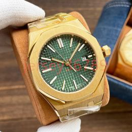 Designer gouden herenhorloge van hoge kwaliteit 41 mm horloges Automatisch uurwerk Saffierglas 5 ATM Rubberen horlogeband Duiken Super lichtgevend herenhorloge Waterdicht audemar