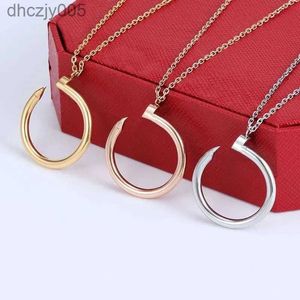 Collier en or de créateur pour hommes et femmes, bijoux tendance, pendentif de styliste, colliers à ongles en acier inoxydable, cadeaux BSOM