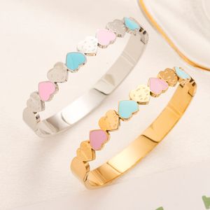 Bracelets plaqués or de styliste, bijoux de haute qualité, cadeau d'amour pour femmes, nouveau Bracelet en acier inoxydable qui ne se décolore pas, vente en gros