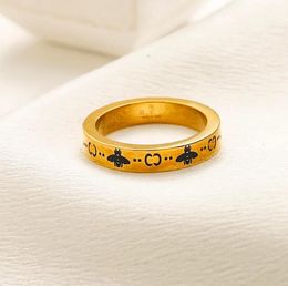 Designer plaqué or nouvel amour mariage Style classique femmes Couple lettre bague bijoux de haute qualité