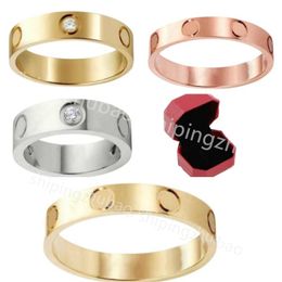 Anillos Hombres Diseñador de diamantes Anillo de oro para mujeres Moissanite Amor Anillo de ley de lujo Joyería de plata Tornillo Pareja k8rx #