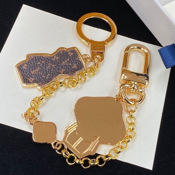 Porte-clés en cuir avec tampon ours doré, cadeau de fête de mariage pour Couple