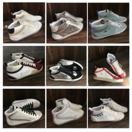 Designer Golden Mid Slide Star High Top Sneakers Francy Luxe Italie Classic White Do Old Dirty Superstar Sneaker Femme Chaussures pour hommes
