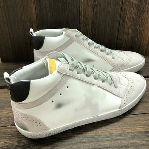 Italië Merk Gouden Mid Star Top Hoge Schoenen Mode Sneakers Italië Luxe Classic White Do-Old Dirty Man Women Shoe Silver Glitter Lederen