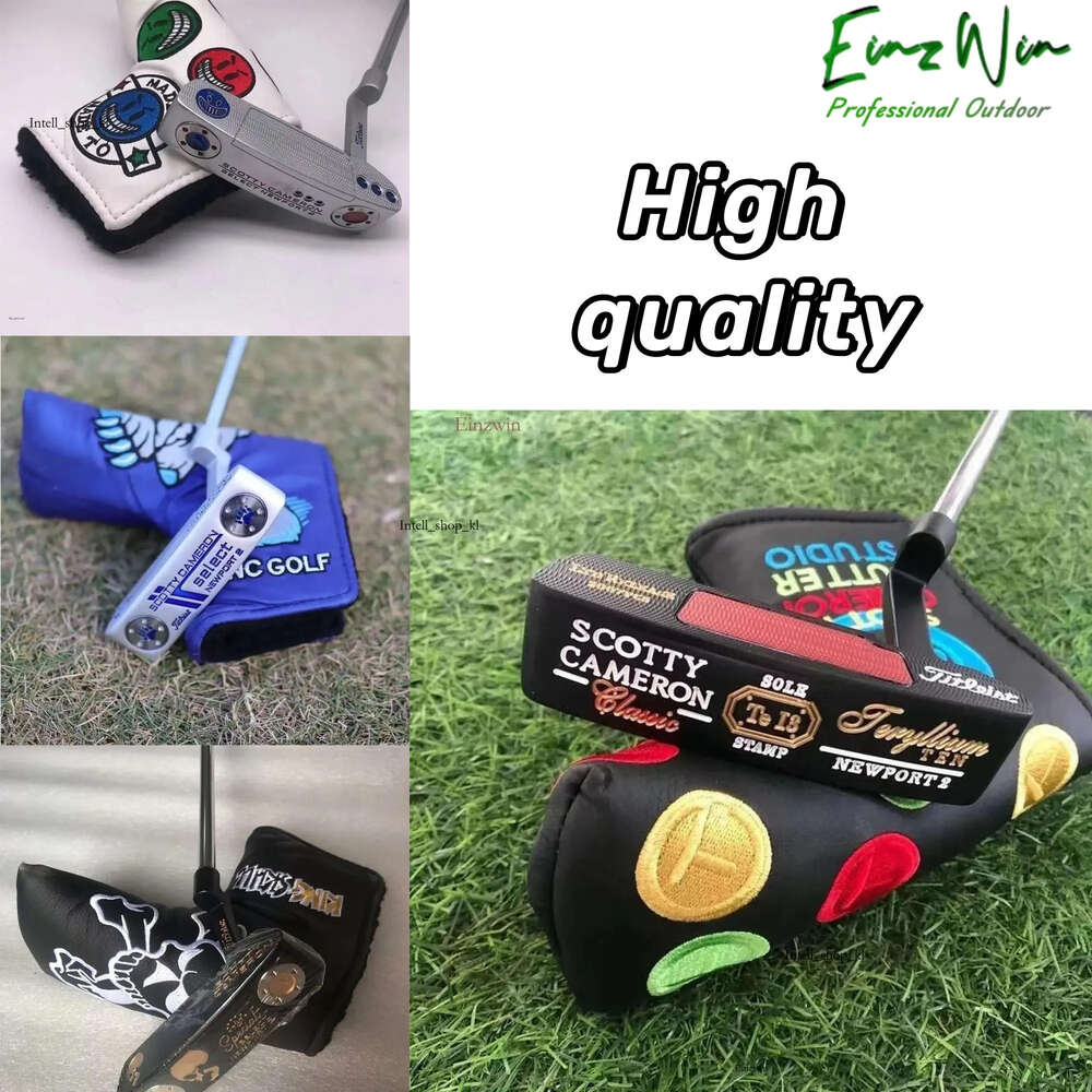 Projektant Golf Club Special Newport 2 Balck Human Skeleton Scotty Camron Putter Special With Golf Headcover Lucky Four-Leaf Clover Clover Putter z logo 762