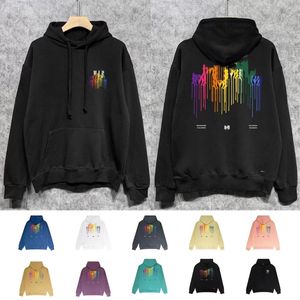 Designer Gradient Splash Paint Imprimé multicolore à sweat à manches longues à capuche à manches longues pour hommes et femmes