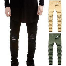 Designer Great Spring Men pantalon Hip Hop Style Pantalon à glissière effilée Slim Work Men Jeans Streetwear