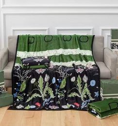 Couverture de motif de fleur de pissenlit vert de créateur, décoration de la maison, couverture de canapé chaude pour climatisation, 150x200cm avec boîte cadeau