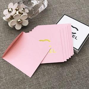 Ontwerper Wenskaart Papieren Zak Roze Papieren Geldzak Gouden Letter Logo Nieuwjaar Rode Envelop Cadeau Bruiloft Cover 1 doos (10 stuks)