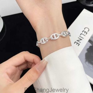 Designer H Home Bracelet Modieuze varkensneus Dames puur zilveren high -end veelzijdige lichte luxe stijl heren en paar openen