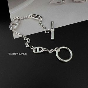 Designer H Home Bracelet Corée du Sud S925 Nez de Cochon Pur Argent Épais Ornement Mâle et Femelle Couple Petit Populaire