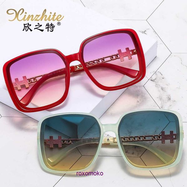 Designer H home lunettes de soleil originales à vendre Femme Été Crème Solaire Net Rouge Cool Protection UV Grand Visage Slim Lunettes De Soleil Boîte De Mode Gl Avec Avec Boîte-Cadeau