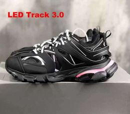 Designer Habilees Chaussures LED Track 3 3.0 Chaussure Hommes Femmes Manden Triple Noir Blanc Rose Bleu Orange Jaune Vert T. Gomma Sneaker Pistes Sports 9125