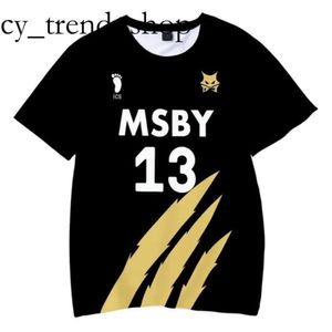 Designer Haikyuu MSBY Black Jackal 3D T-shirt d'été MSBY Tees Oneck Mode Manches courtes Pièce Dessin animé Casual Anime Femmes Haute Qualité Puff Essentialshoodie 81