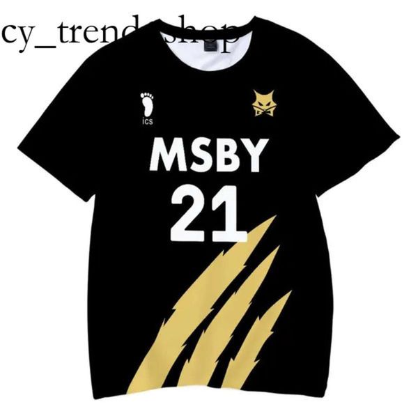 Designer Haikyuu MSBY Black Jackal 3D T-shirt d'été MSBY Tees Oneck Mode Manches courtes Pièce Dessin animé Casual Anime Femmes Haute Qualité Puff Essentialshoodie 52