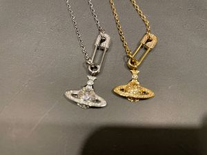 Diseñadora Halskette Frauen Fashion Klassiker Luxus Schmuck Halskette PIN STIL Voller Diamant Saturn Planet Halskette Geschenk Leuchtt Luxus Colarbone Halskette